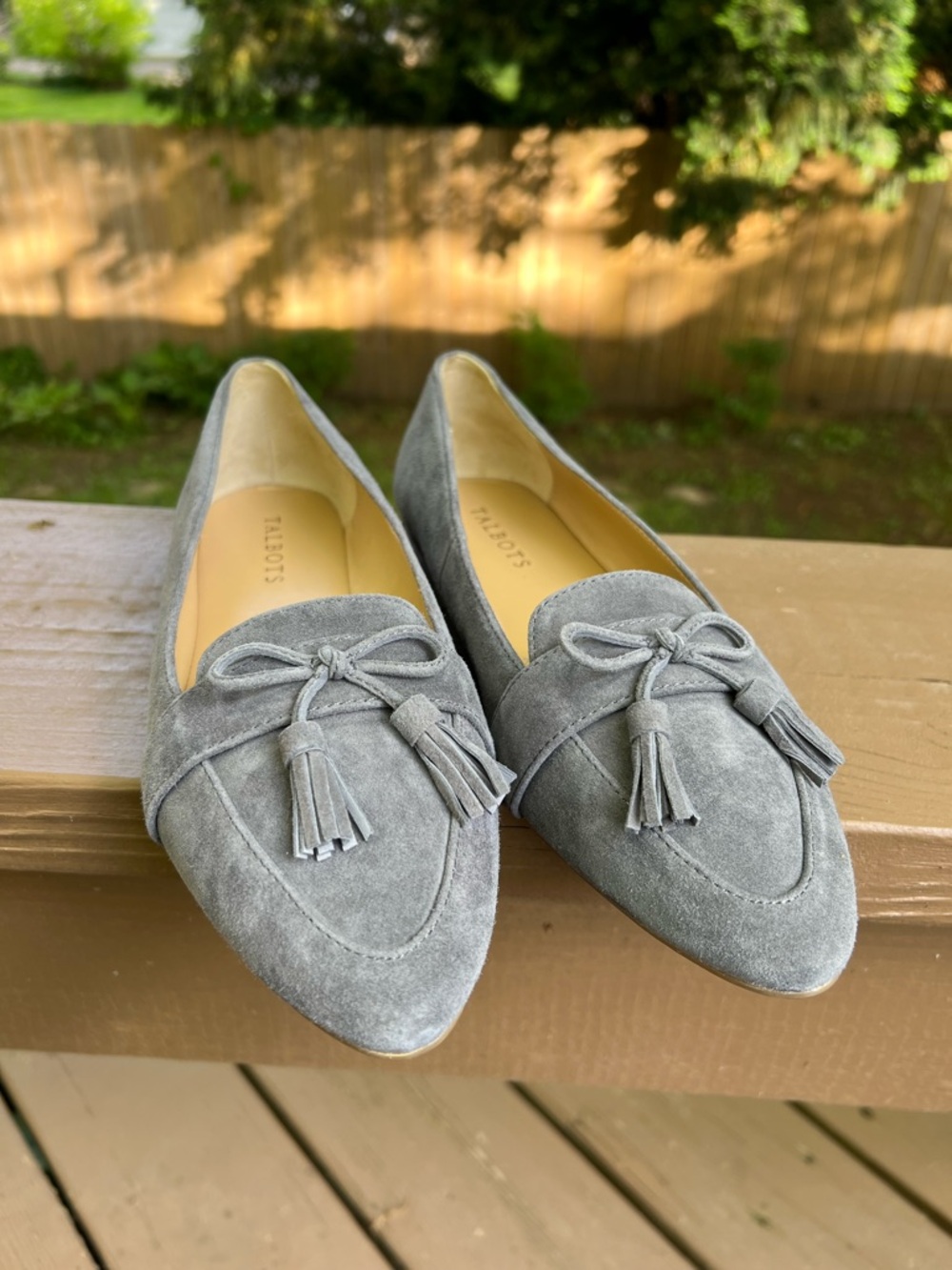 NWOT Talbots Suede Tassel Loafers - Gray 8.5